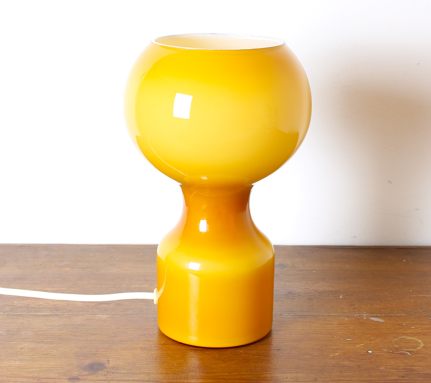 Vintage Orange Glass Table Lamp