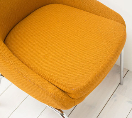 1970s Orange Wool and Chrome Chair