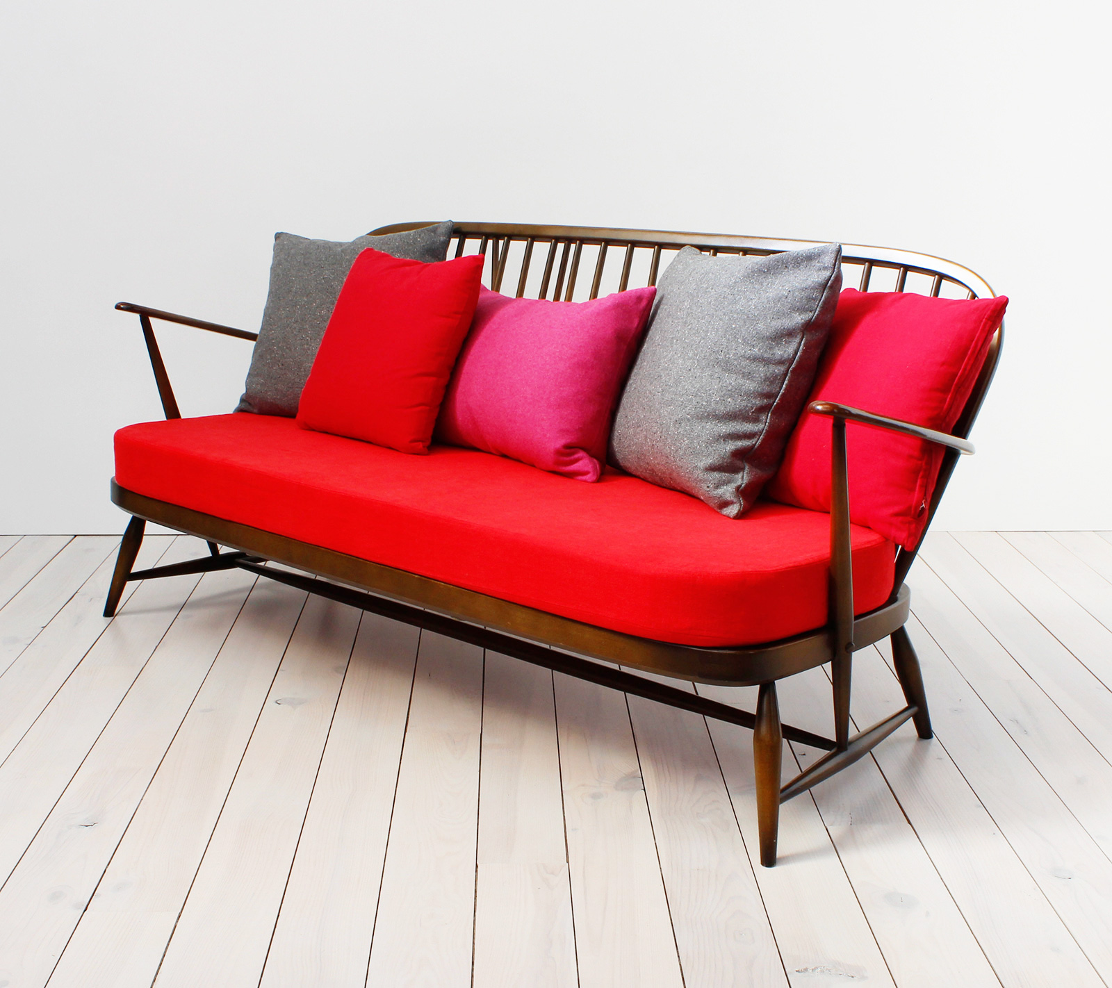 Red Ercol Windsor 3 Seater Sofa