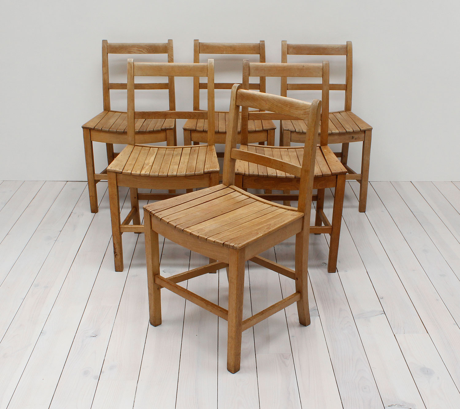 Industrial Oak Utility Dining Chairs