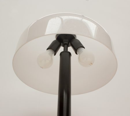 Perspex and Black Enamel Table Lamp