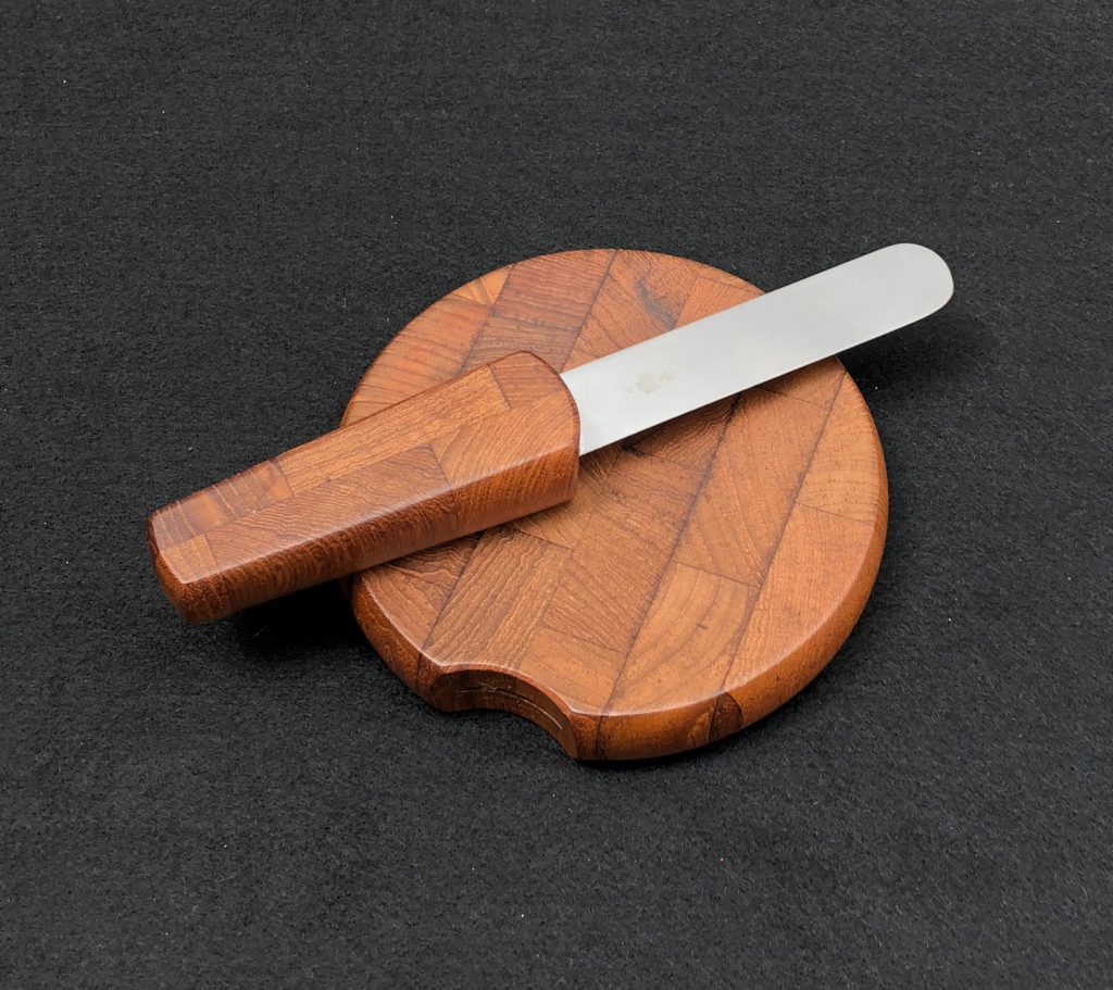 Teak Small Cheese Board and Knife by Jens Quistgaard for Dansk