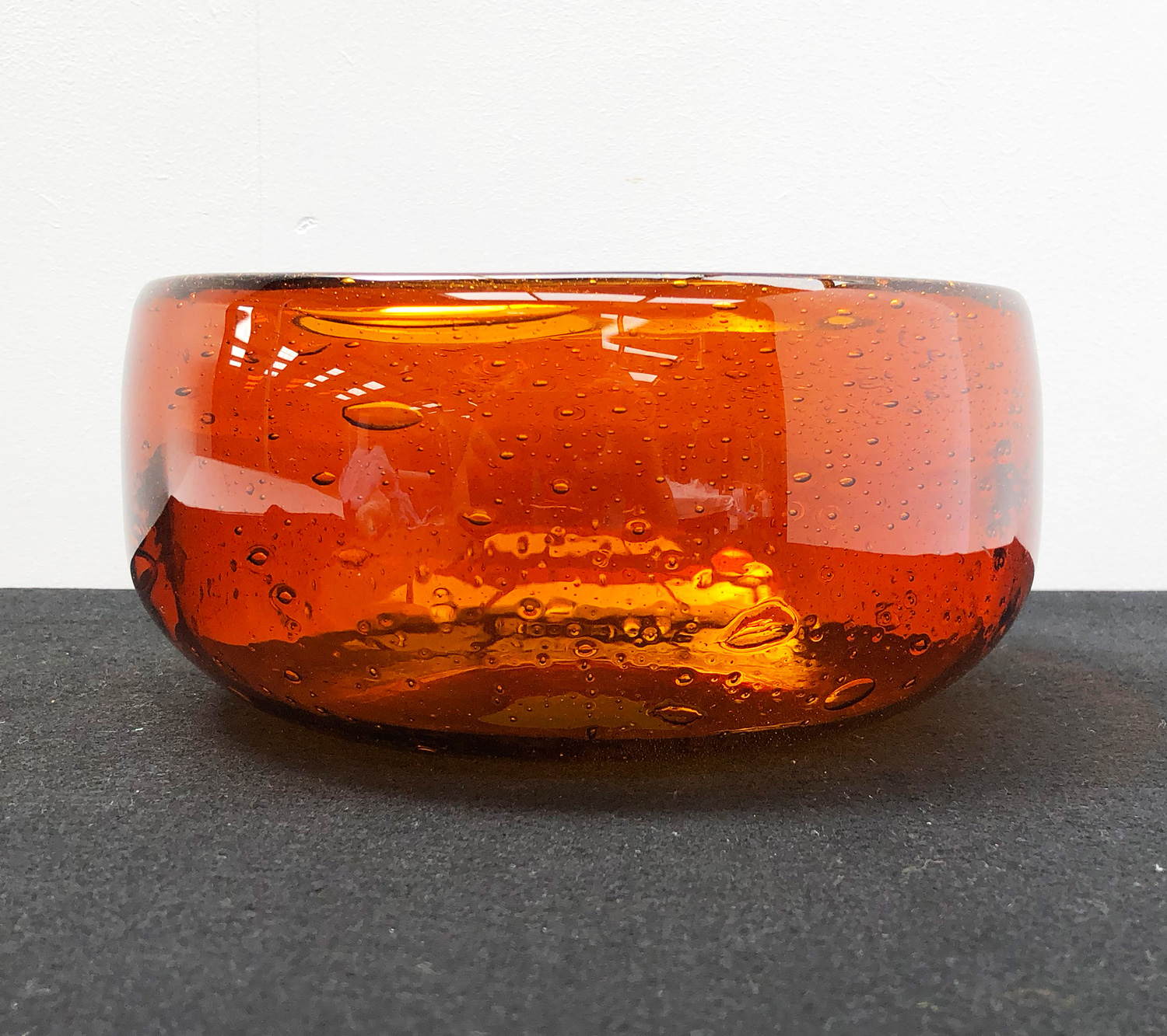 Whitefriars Amber Bubble Glass Bowl