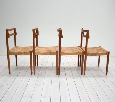 Danish Teak & Cane Dining Chairs by Kurt Østervig