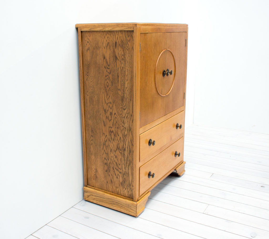 Art Deco Oak Tallboy Cabinet
