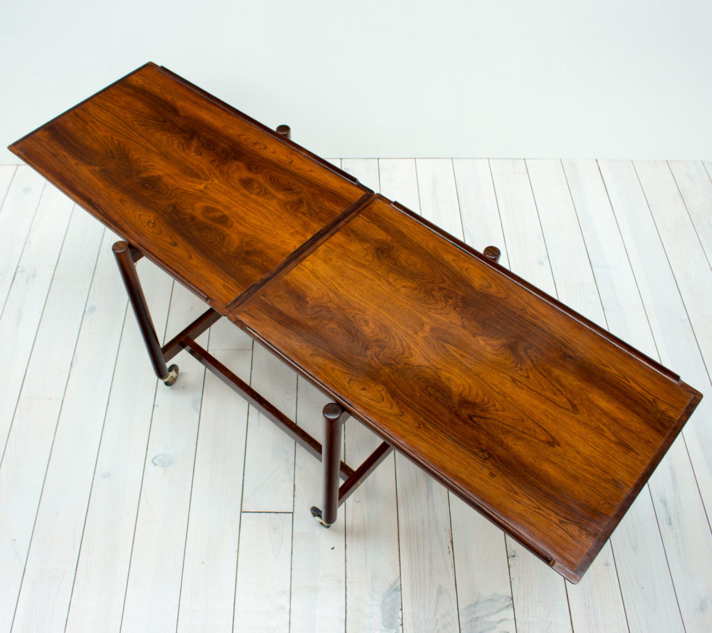 Danish Rosewood Drinks/Serving Trolley by Poul Hundevad