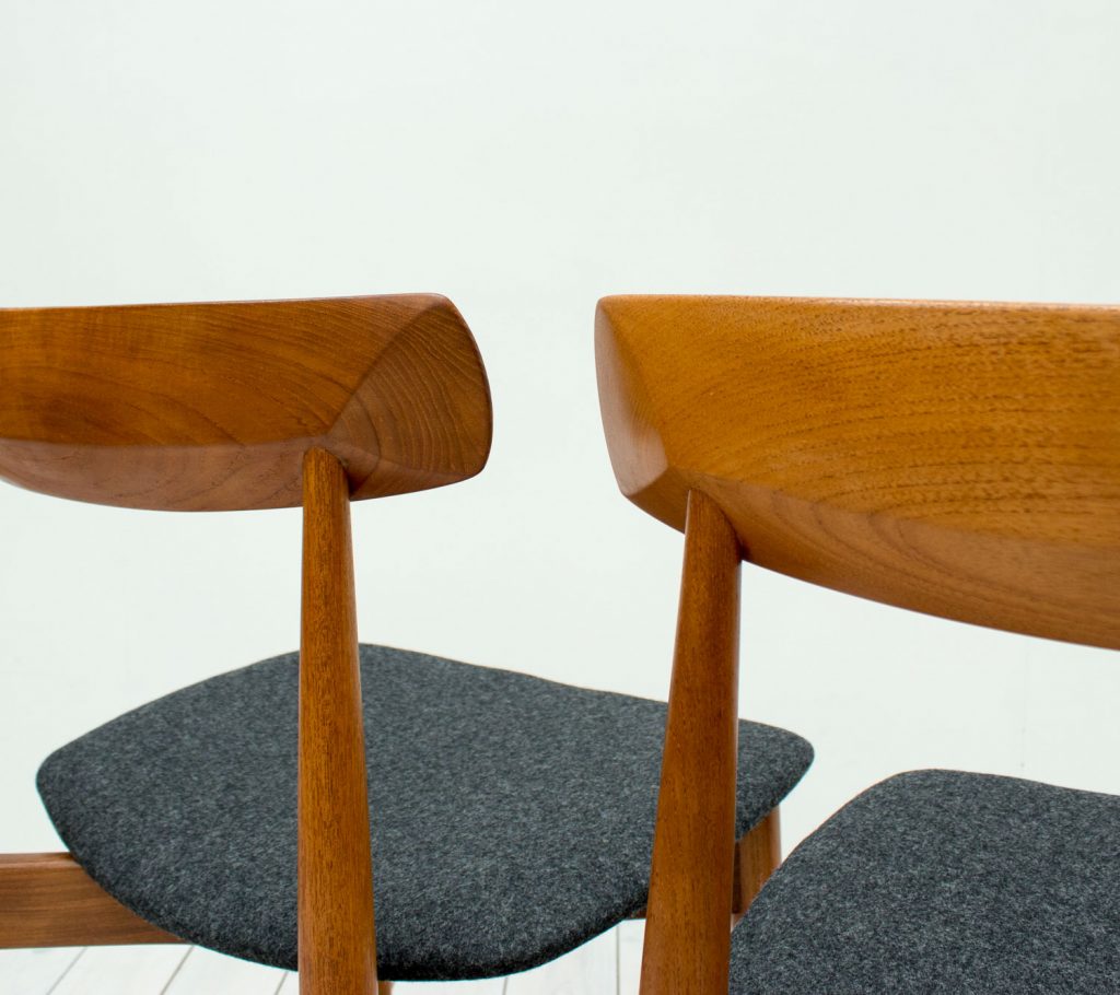 Danish Teak Dining Chairs by H. W. Klein for Bramin