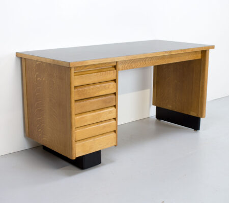 English Art Deco Oak Desk