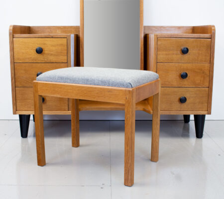 Modernist Gordon Russell Oak Dressing Table & Stool