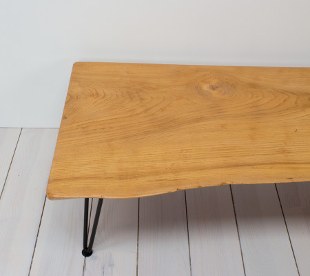 Elm Coffee Table/Bench with Hairpin Legs