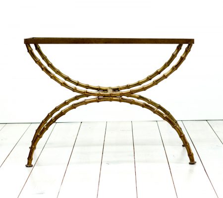 Brass Bamboo and Glass Table