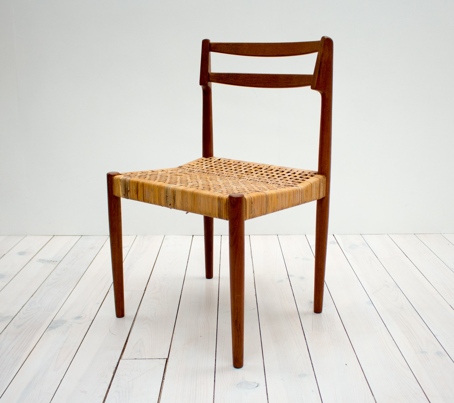 Danish Teak & Cane Dining Chairs by Kurt Østervig Arc Furniture