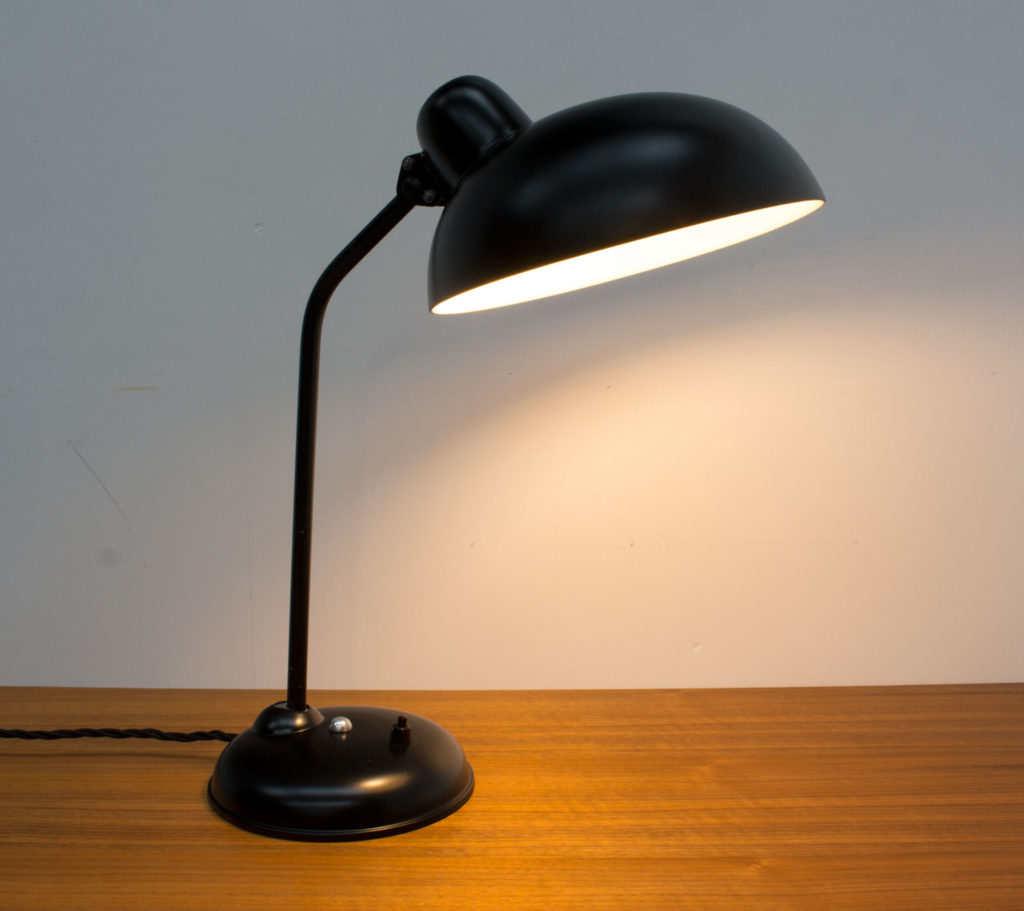 1950s German Black Desk Lamp by Helo Leuchten