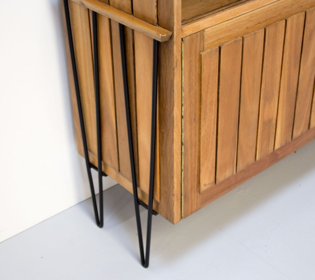 1950s Walnut Kitchen Dresser/Display Cabinet