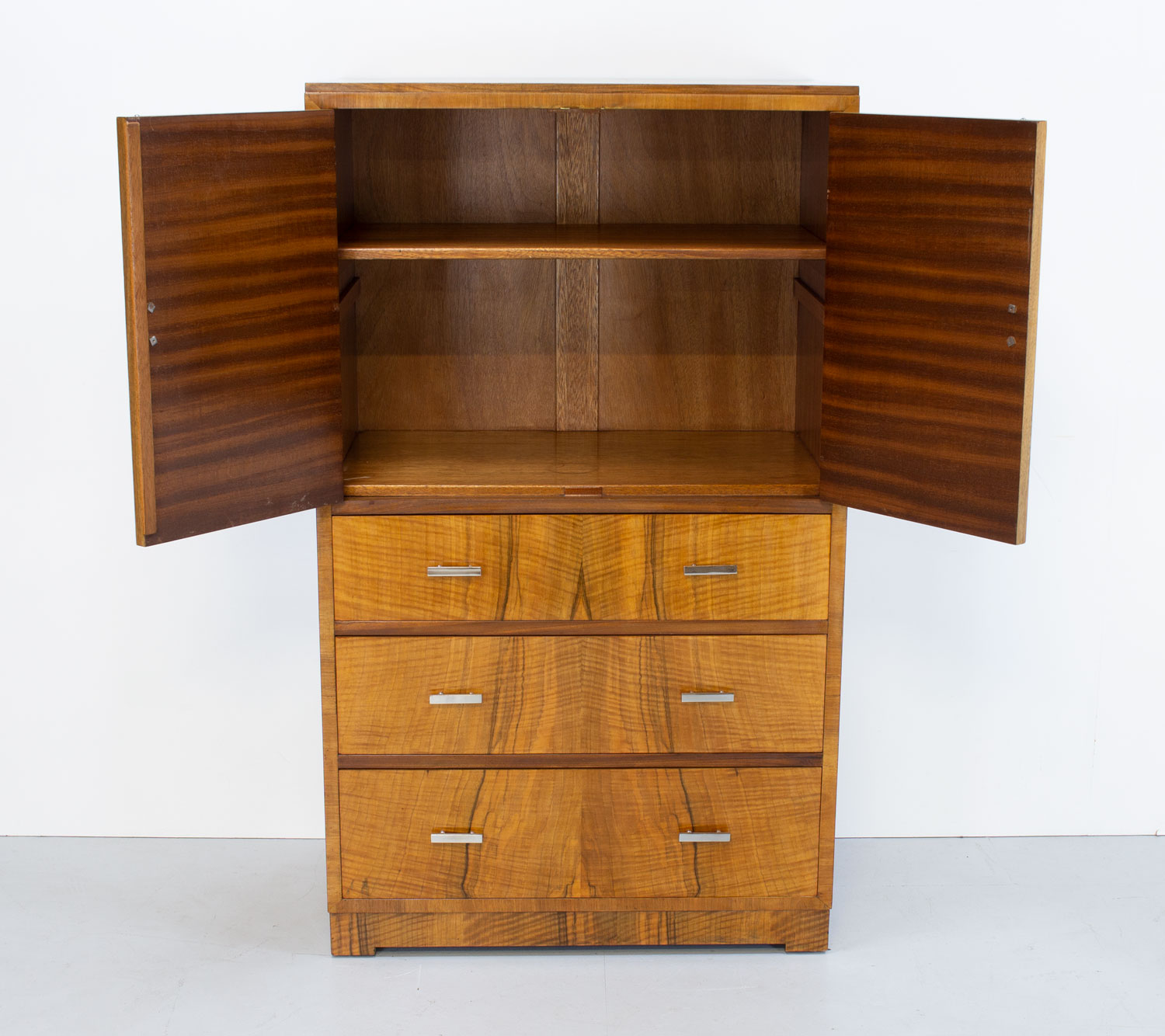 Art Deco Heals Walnut Tallboy Arc Furniture