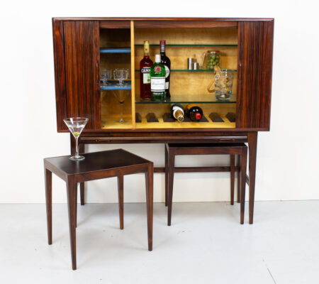 Kurt Østervig Rosewood Tambour Drinks Cabinet/Dry Bar by KP Møbler