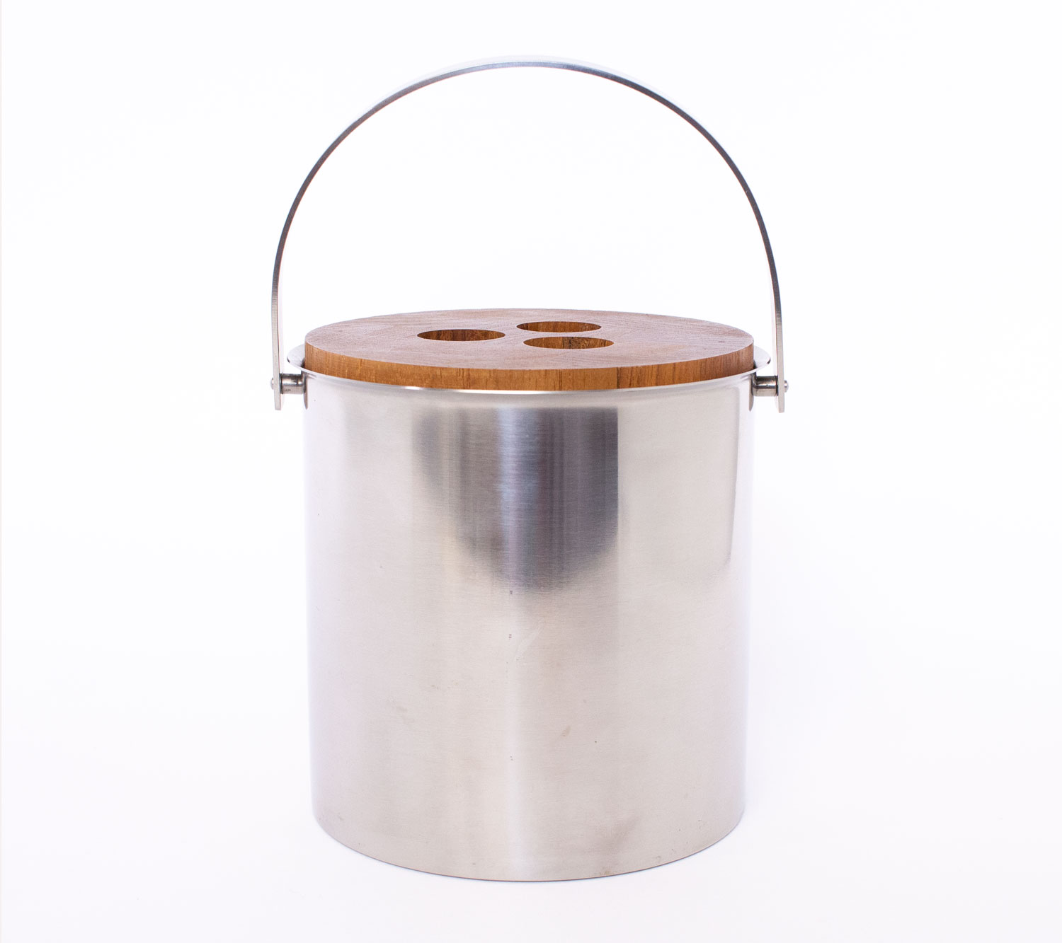 Stelton Teak and Stainless Steel Ice Bucket by Arne Jacobsen