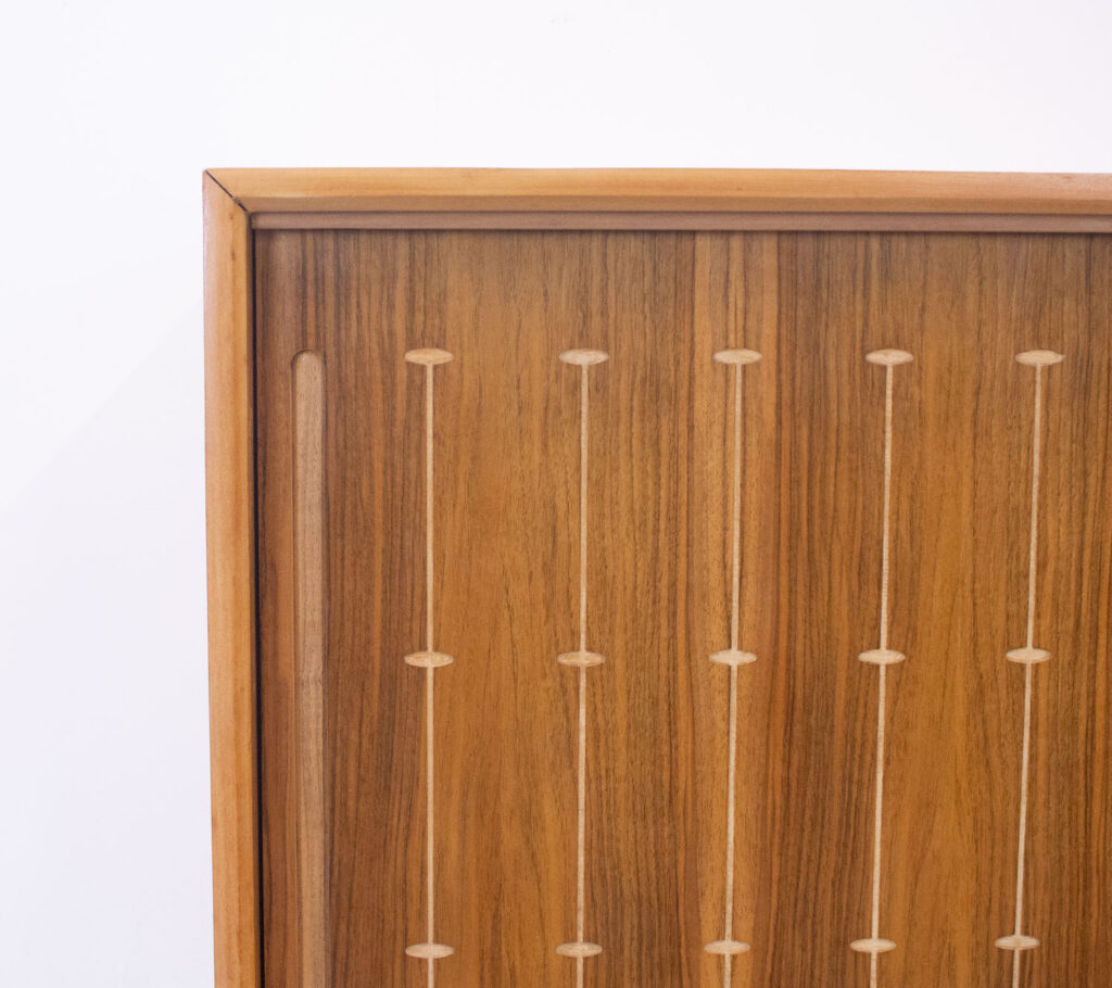 Walnut Sideboard with Routed Pattern by Heals, 1950s