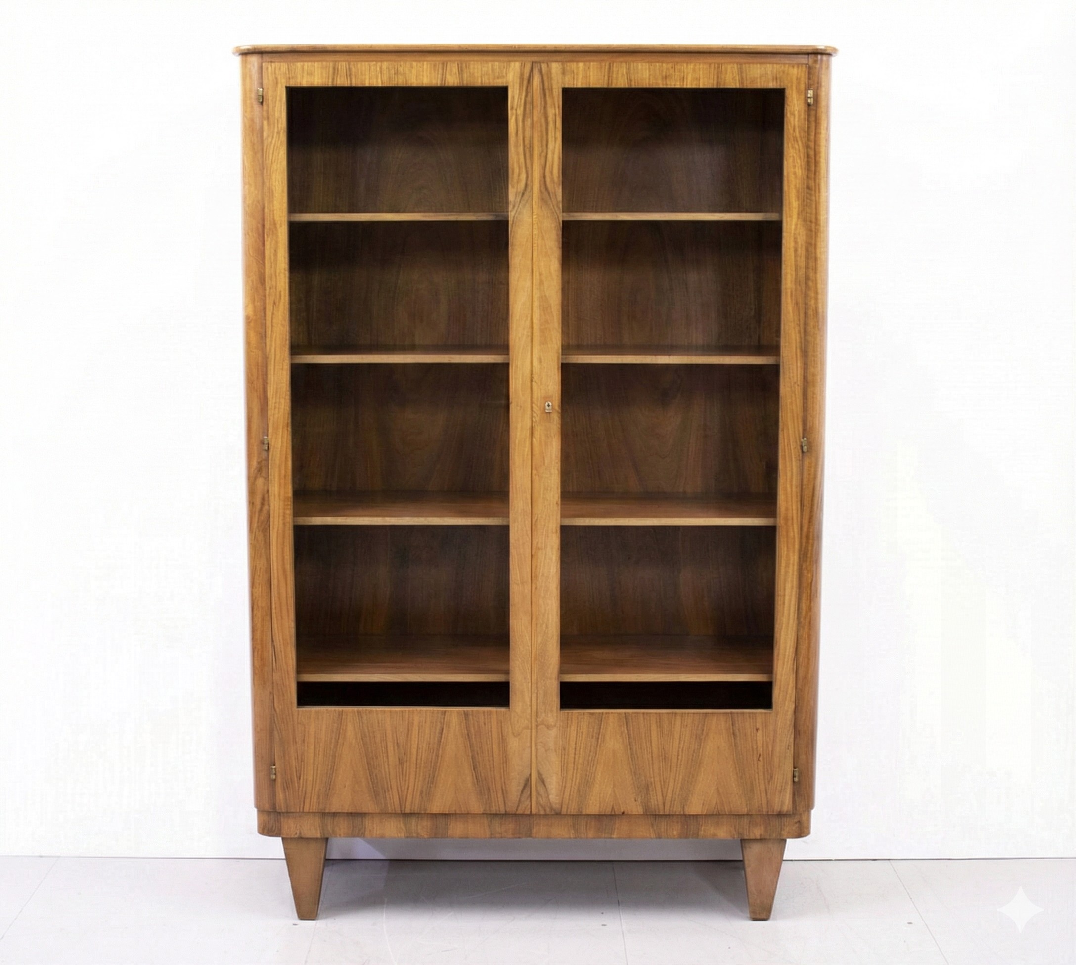 French Art Deco Walnut Display Cabinet