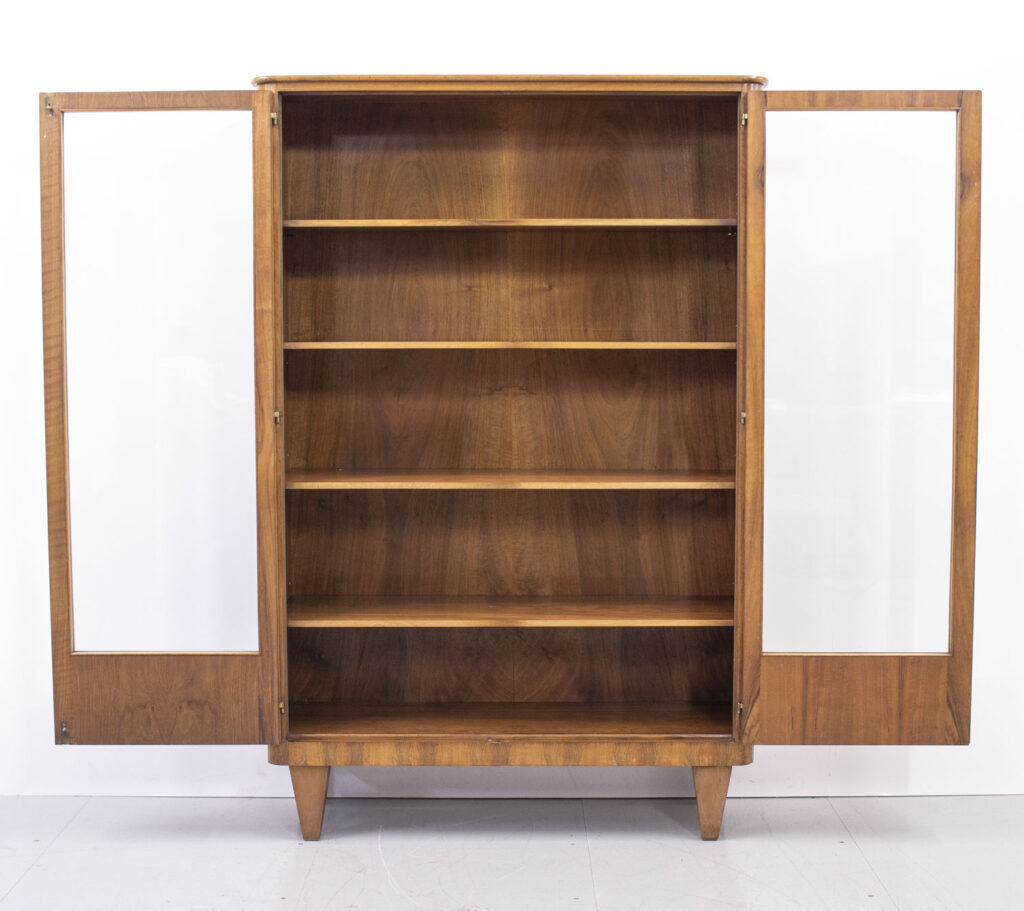 French Art Deco Walnut Display Cabinet