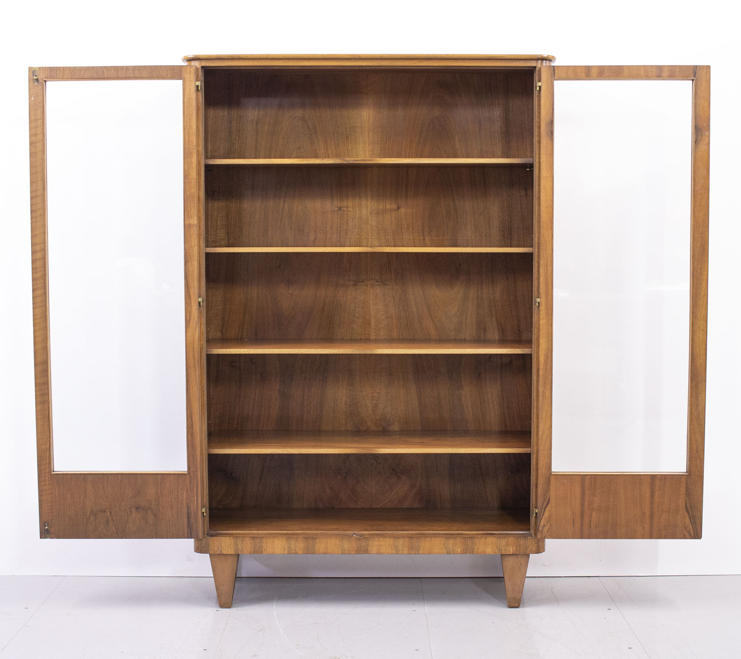 French Art Deco Walnut Display Cabinet