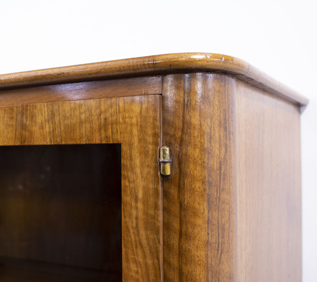 French Art Deco Walnut Display Cabinet