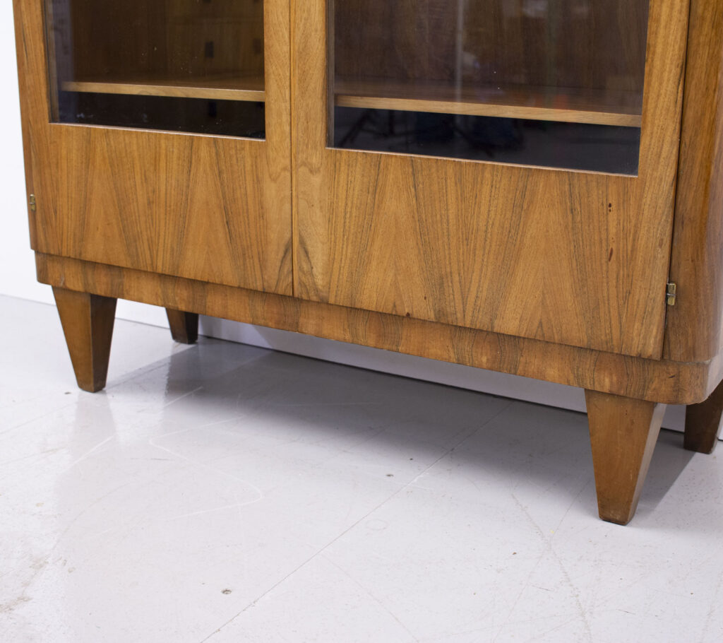 French Art Deco Walnut Display Cabinet