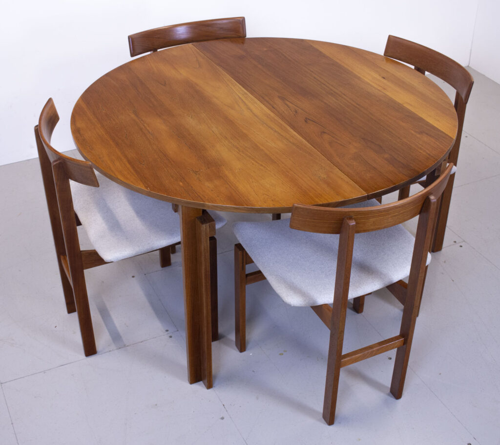 Danish Teak Extending Dining Table & Chairs by Inger Klingenberg for France & Son